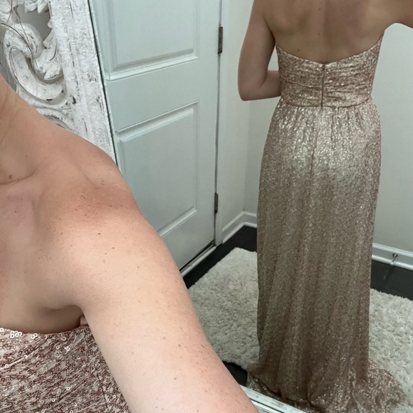 Amsale rose gold sweatheart strapless bridesmaids dress - Picture 6 of 12